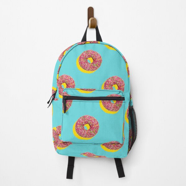 Item preview, Pink donuts with multicolor sprinkles and yellow shadows on a pale blue background designed and sold by acidmit.