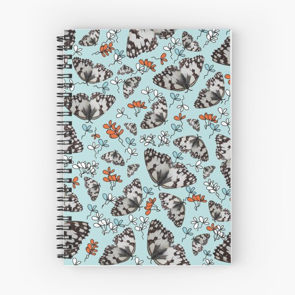Item preview, Flowers and Butterflies pattern. butterflies. flowers. blue. white. red. designed and sold by PrintedDreams.