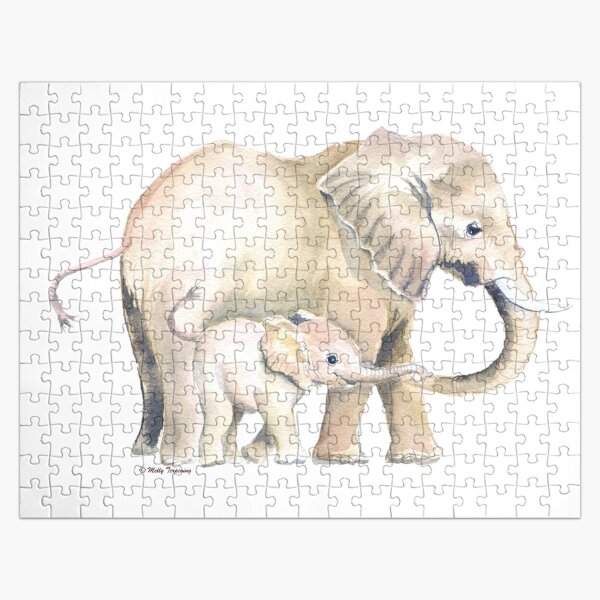 Mama und Baby Elefant 2 Puzzle
