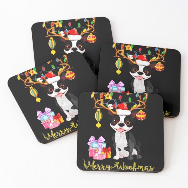 Item preview, boston terrier merry woofmas christmas gift designed and sold by abiabo.