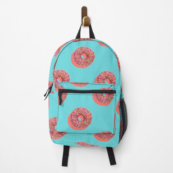 Item preview, Pink donuts with multicolor sprinkles and coral shadows on a pale blue background designed and sold by acidmit.