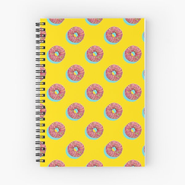 Item preview, Pink donuts with multicolor sprinkles and pale blue shadows on a yellow background designed and sold by acidmit.