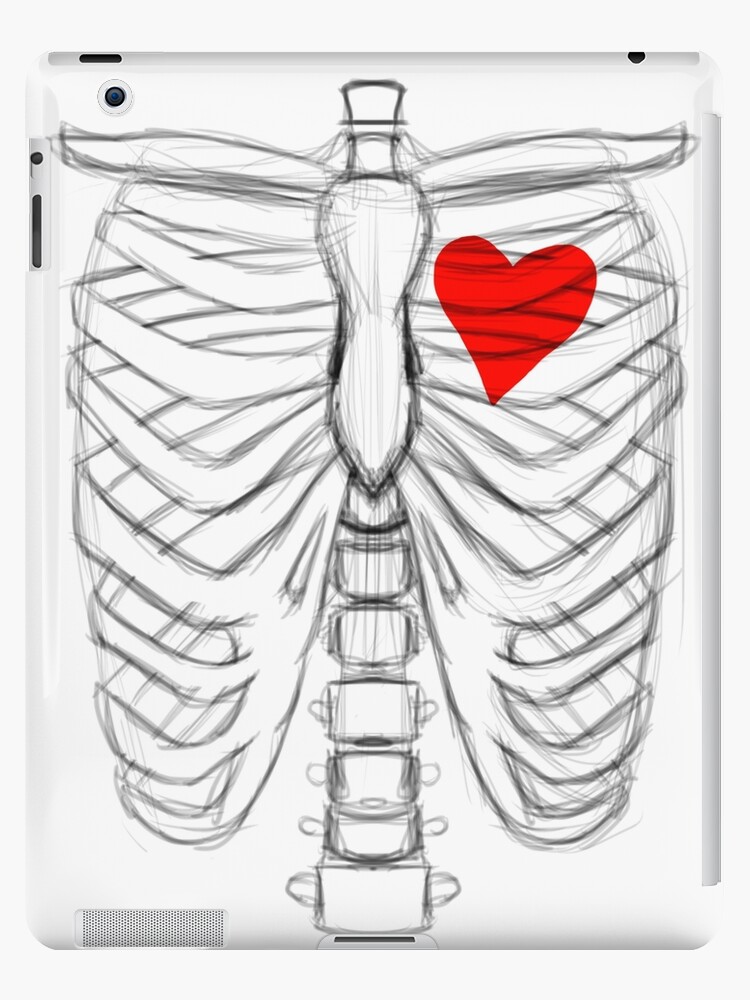 Rib Cage Sketch With Heart Ipad Case Skin By Mattwilldo Redbubble