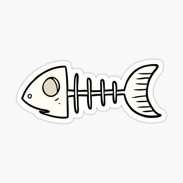 Fish Bones Art Design Sticker for Sale by ForModernU