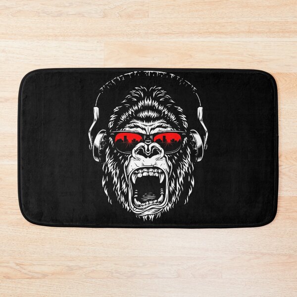Item preview, Gorillahead with red sunglasses and headphones screaming designed and sold by froggy-stylecom.