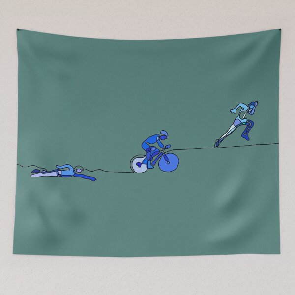 Artikelvorschau, Kopie von Triathalon Line Art - Blau entworfen und verkauft von Emily Boynton.