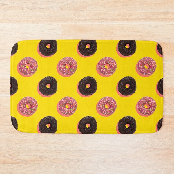Item preview, Pink and chocolate donuts with coral shadows on a yellow background designed and sold by acidmit.