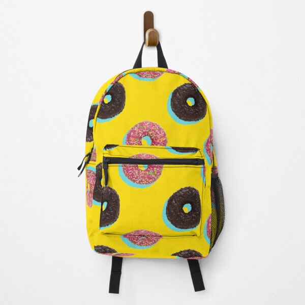 Item preview, Chocolate and pink donuts with pale blue shadows on a yellow background designed and sold by acidmit.