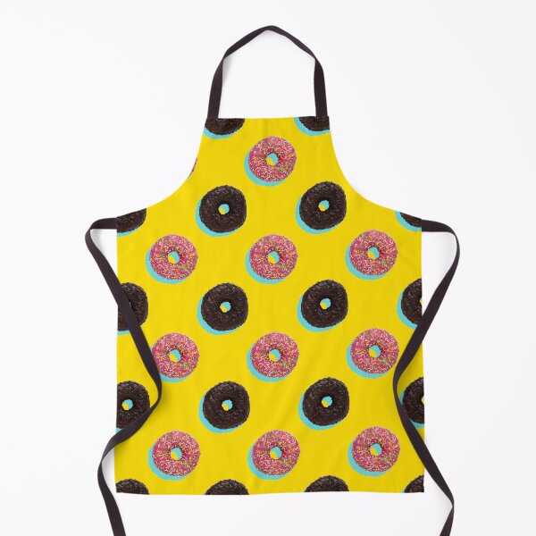 Item preview, Chocolate and pink donuts with pale blue shadows on a yellow background designed and sold by acidmit.