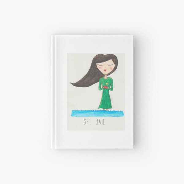 Watercolor painting - whimsical character art Hardcover Journal