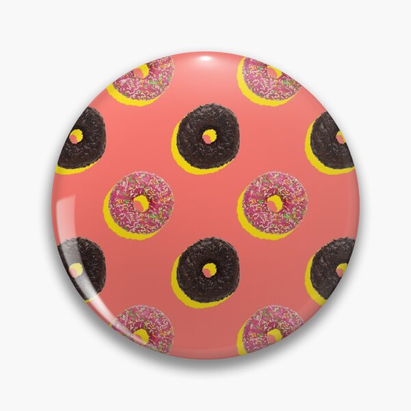 Item preview, Chocolate and pink donuts with yellow shadows on a coral background designed and sold by acidmit.