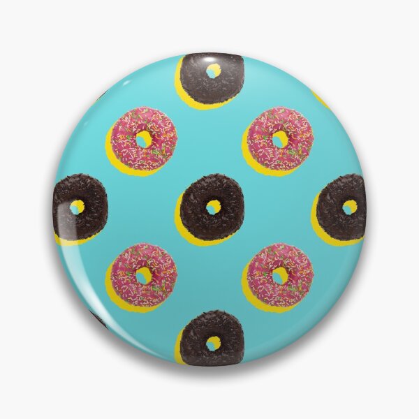 Item preview, Pink and chocolate donuts with yellow shadows on a pale blue background designed and sold by acidmit.