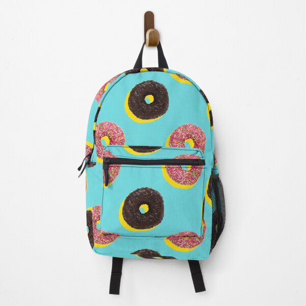 Item preview, Pink and chocolate donuts with yellow shadows on a pale blue background designed and sold by acidmit.