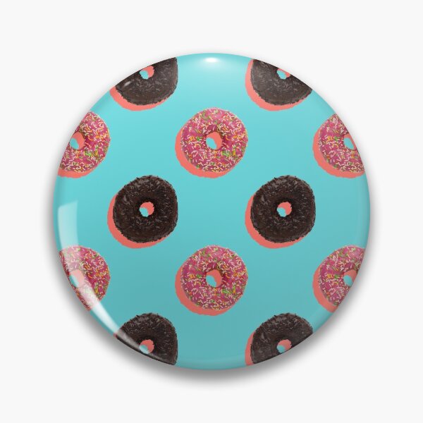 Item preview, Chocolate and pink donuts with coral shadows on a pale blue background designed and sold by acidmit.
