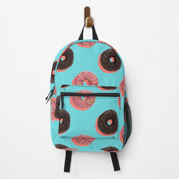 Item preview, Chocolate and pink donuts with coral shadows on a pale blue background designed and sold by acidmit.