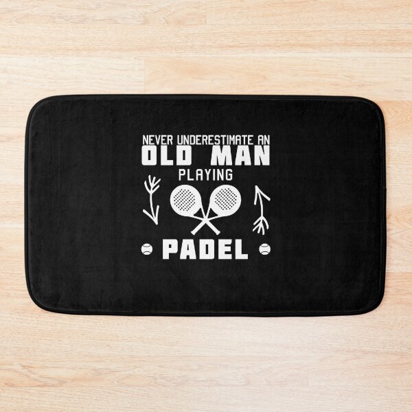 Item preview, Never Underestimate an Old Man playing Padel tennis designed and sold by FunSilly.