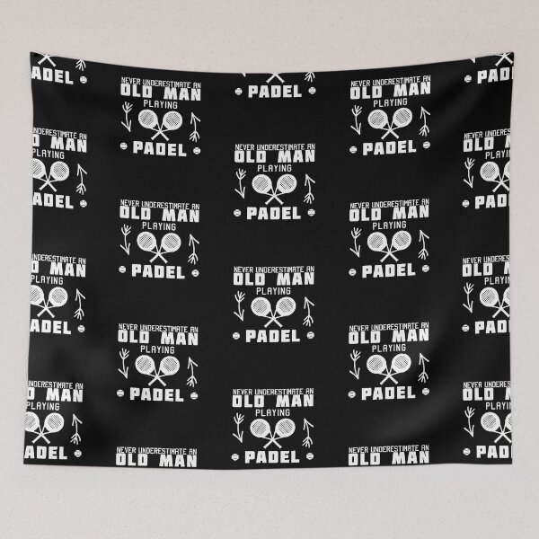 Item preview, Never Underestimate an Old Man playing Padel tennis designed and sold by FunSilly.