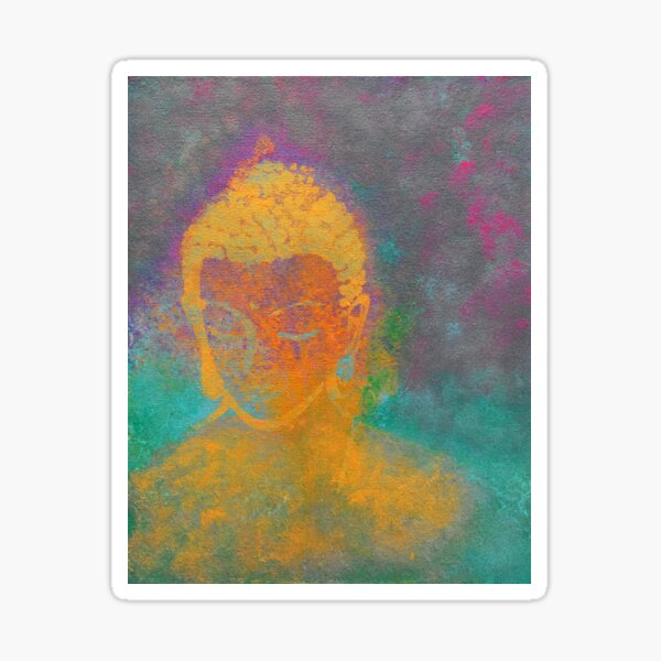 Buddha Girl Painting By Concetta Ellis Sticker