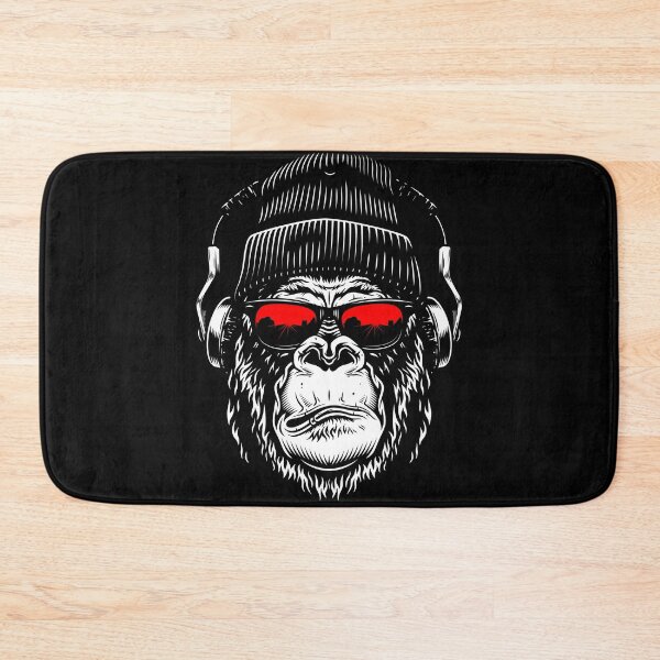 Item preview, Gorillahead with red sunglasses, hat and headphones designed and sold by froggy-stylecom.