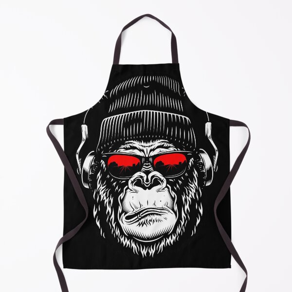 Item preview, Gorillahead with red sunglasses, hat and headphones designed and sold by froggy-stylecom.