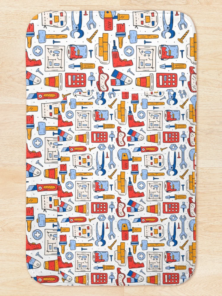 Thumbnail 5 of 6, Bath Mat, Home Repair Tools Pattern designed and sold by TSlayerMerch.