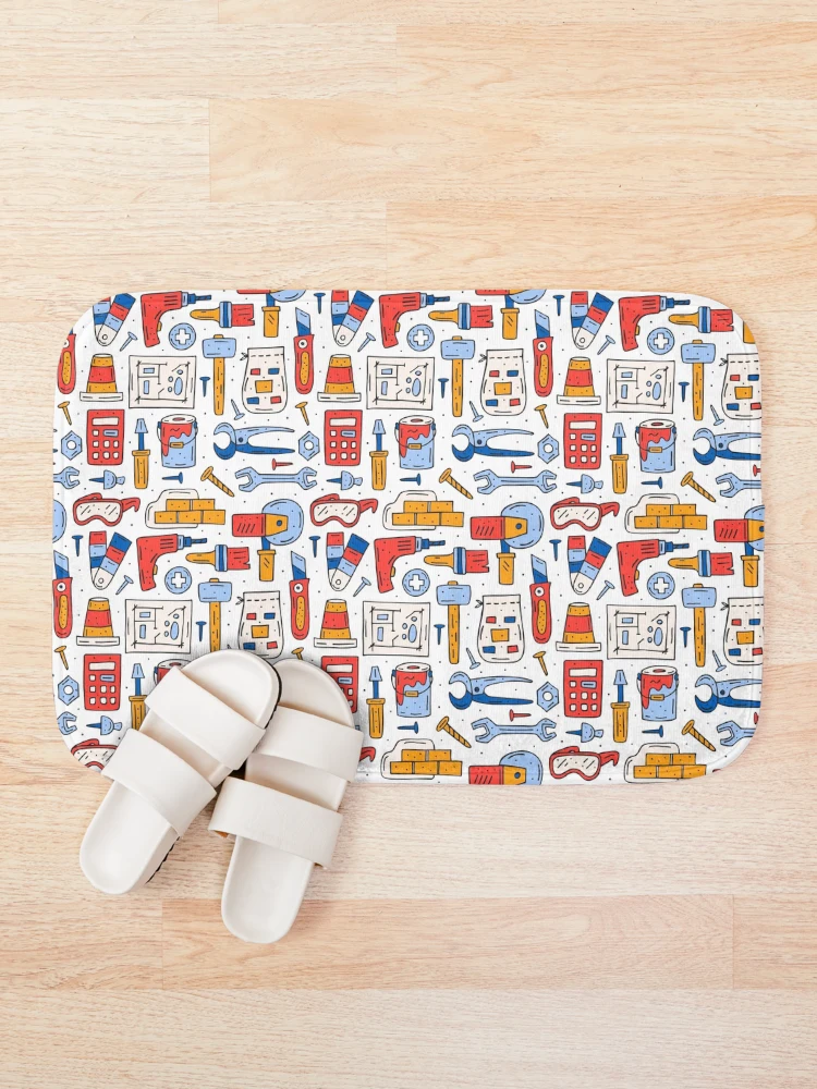 Thumbnail 1 of 6, Bath Mat, Home Repair Tools Pattern designed and sold by TSlayerMerch.