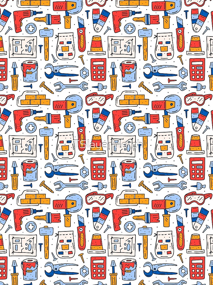 Thumbnail 3 of 3, Scarf, Home Repair Tools Pattern designed and sold by TSlayerMerch.