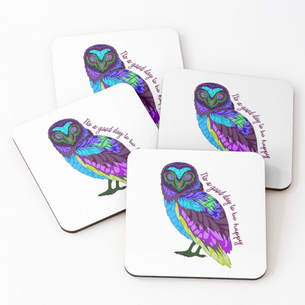 Item preview, Abstract Owl - It's a Good Day to be Happy - Purple/Green/Blue designed and sold by Emily Boynton.