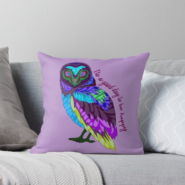 Item preview, Abstract Owl - It's a Good Day to be Happy - Purple/Green/Blue designed and sold by Emily Boynton.