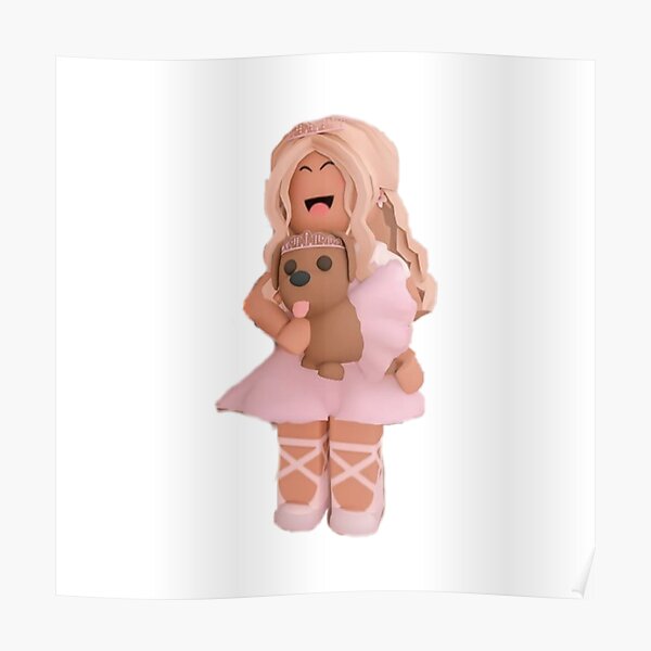 Chica de Roblox con su cachorro Póster