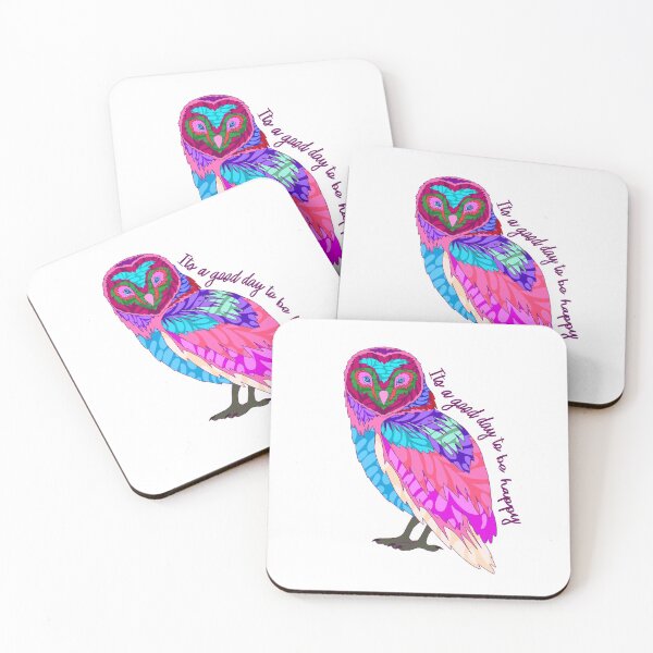 Item preview, Abstract Owl - It's a Good Day to be Happy - Light Berry designed and sold by Emily Boynton.