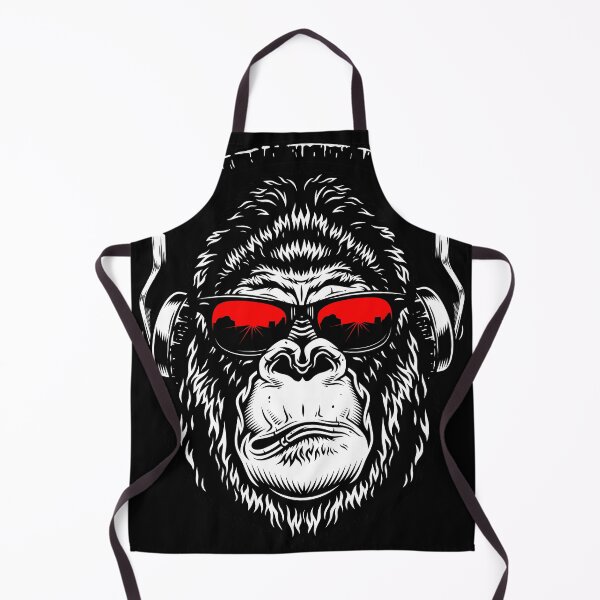 Item preview, Gorillahead with red sunglasses and headphones designed and sold by froggy-stylecom.