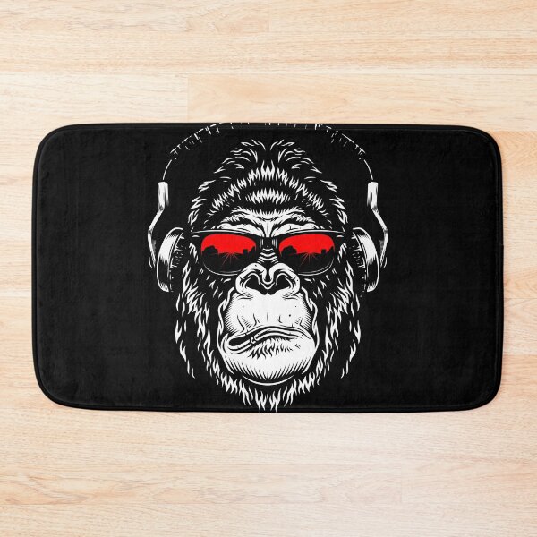 Item preview, Gorillahead with red sunglasses and headphones designed and sold by froggy-stylecom.