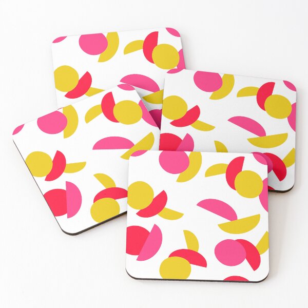 Item preview, Colorful geometric shapes pattern in pink-red-yellow designed and sold by Nadezda Kravcenko.