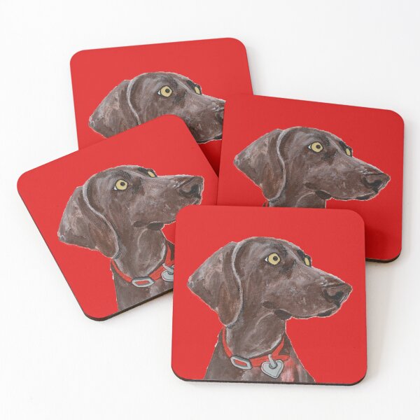 Item preview, Bella Blue the Weimaraner over Red designed and sold by Amanda A. Anthony.