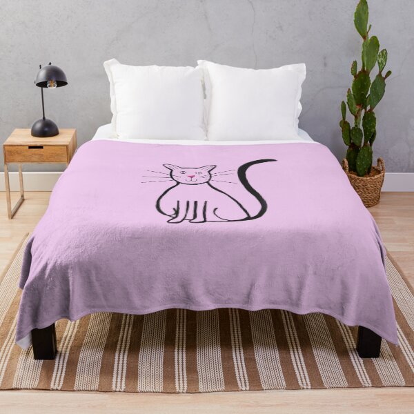 Item preview, Smiling black cat (pink) designed and sold by Attenborough_Fan.