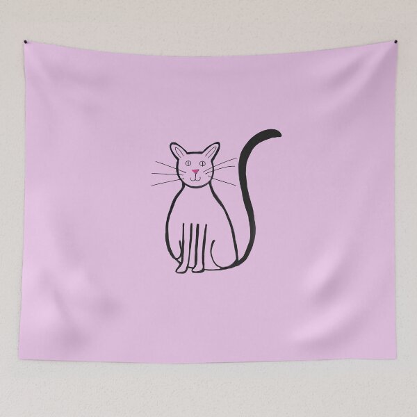 Item preview, Smiling black cat (pink) designed and sold by Attenborough_Fan.