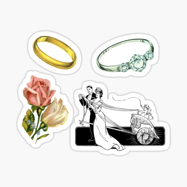 Item preview, Wedding Day Sticker Pack - Just Married Ring Sheet designed and sold by elevens.