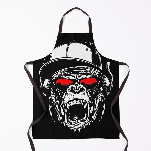 Item preview, Gorillahead with red sunglasses, cap and headphones screaming designed and sold by froggy-stylecom.