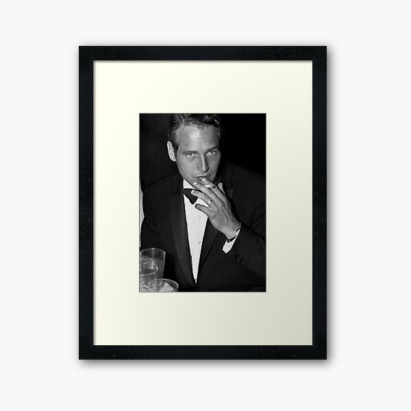 Paul Newman Smoking Framed Art Print