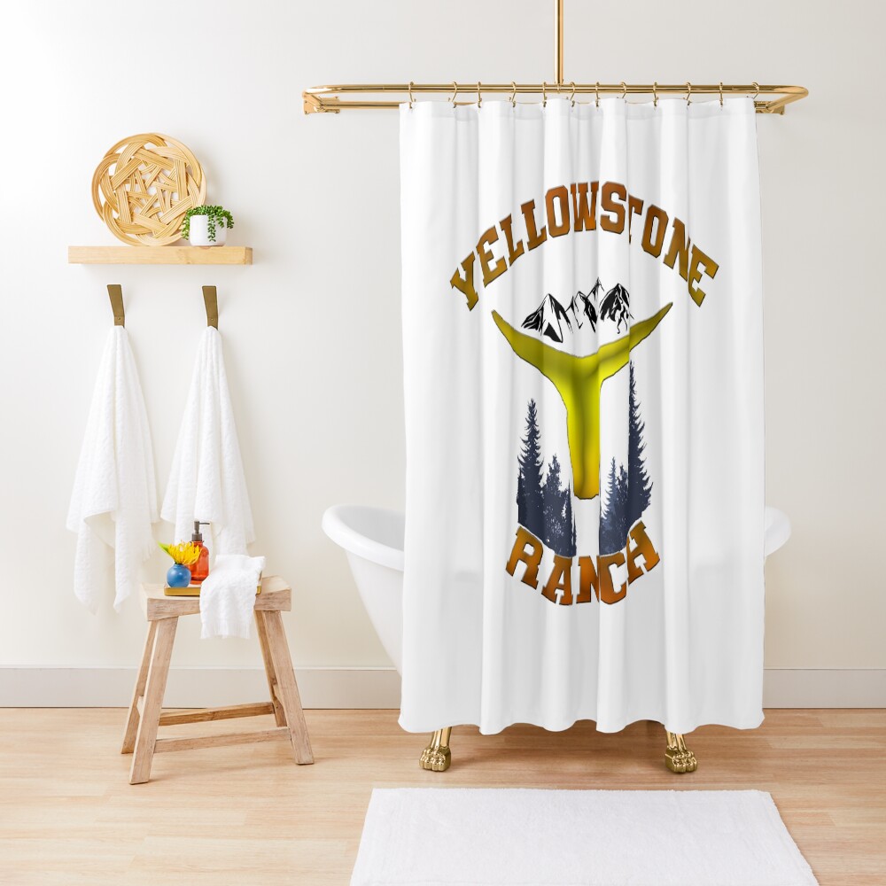 "Yellowstone Ranch Montana" Shower Curtain by FunnyOfferings Redbubble