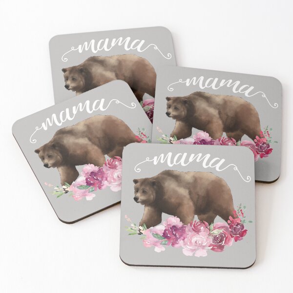 Item preview, Mama Bear, grizzly bear, floral bear  designed and sold by TheElkWillow.