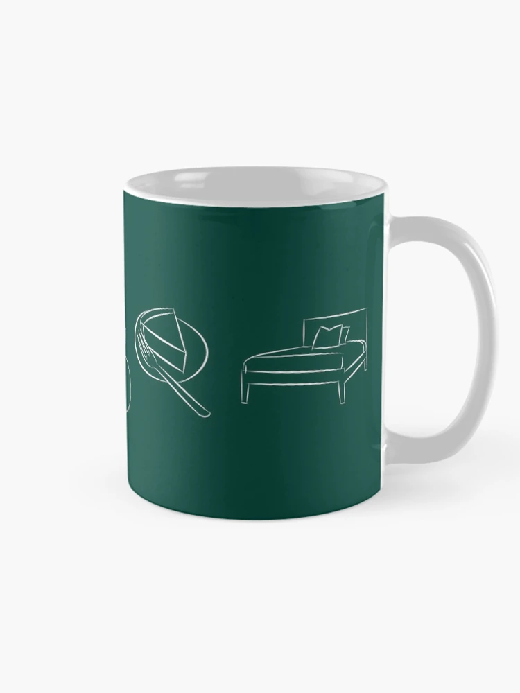 Thumbnail 3 of 6, Coffee Mug, Cyclist Routine White. Wake Up. Coffee. Go Ride. Cake. Go Sleep. designed and sold by RabeDesigns.