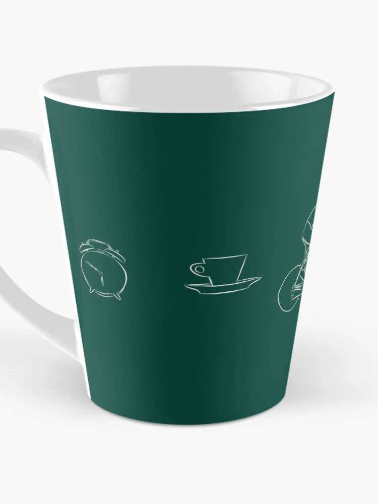 Thumbnail 3 of 4, Coffee Mug, Cyclist Routine White. Wake Up. Coffee. Go Ride. Cake. Go Sleep. designed and sold by RabeDesigns.