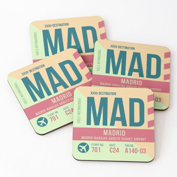 Item preview, Etiqueta de equipaje con estilo del aeropuerto de Madrid Barajas (MAD) designed and sold by SLAG-Creative.