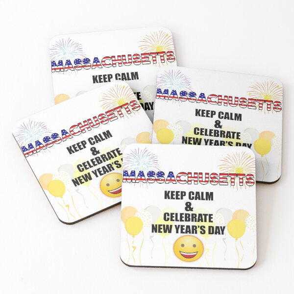 Item preview, Massachusetts Keep Calm & Celebrate New Year Day | Massachusetts Edition designed and sold by BestBash.