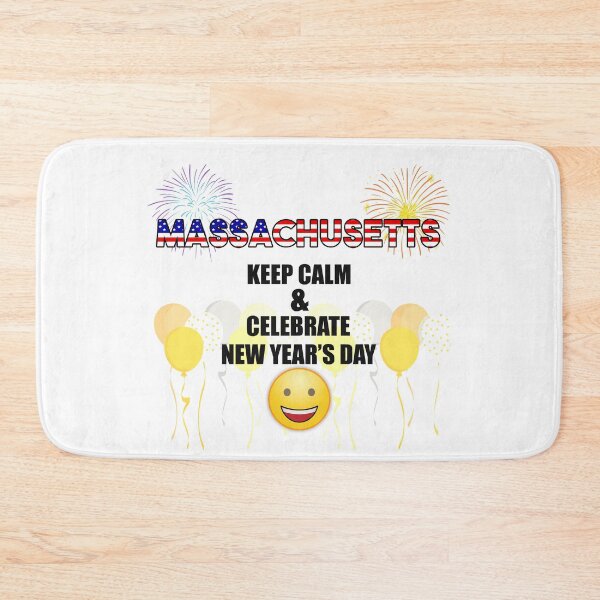 Item preview, Massachusetts Keep Calm & Celebrate New Year Day | Massachusetts Edition designed and sold by BestBash.