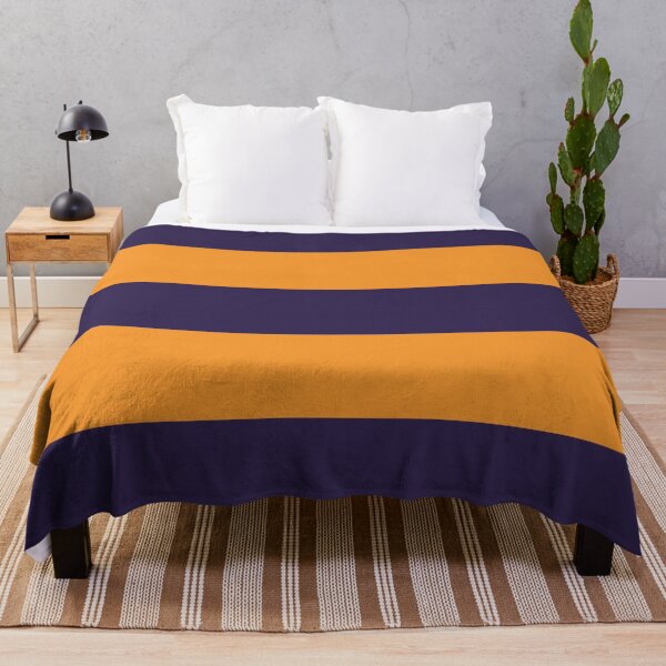 Item preview, Large NAVY BLUE and ORANGE Horizontal STRIPES designed and sold by RachelMacht.