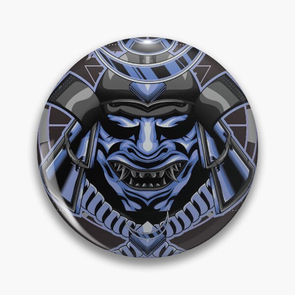 Item preview, Yokai Oni Masked Samurai Skull Mask Geometry Blue Hannya designed and sold by MiscelChr.