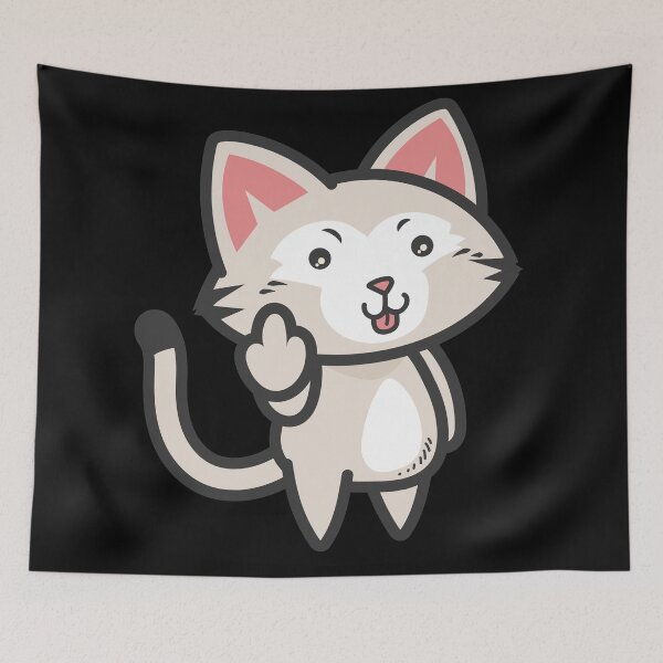 Item preview, Cat flipping the Bird designed and sold by kalud-zoldyck.